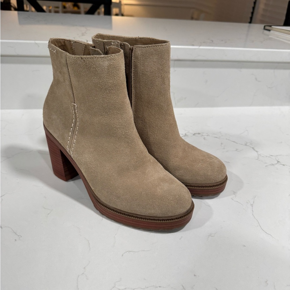 Crown Vintage Beige Suede Ankle Booties